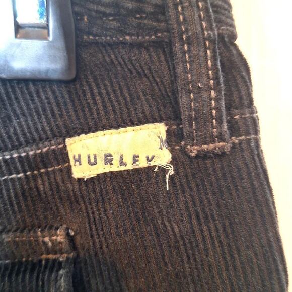 Vintage Y2K Hurley Corduroy Flare Pants Low Rise Black Flap Pockets Bootcut 5 - Picture 5 of 8